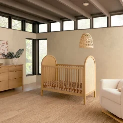 Bondi Cane 3-in-1 Convertible Crib with Toddler Bed Kit - Honey / Natural Cane