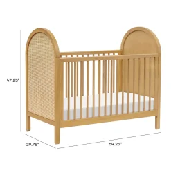 Bondi Cane 3-in-1 Convertible Crib with Toddler Bed Kit - Honey / Natural Cane