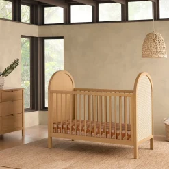 Bondi Cane 3-in-1 Convertible Crib with Toddler Bed Kit - Honey / Natural Cane