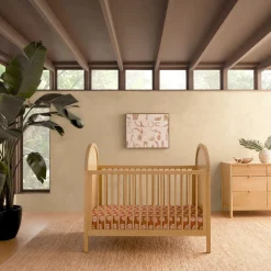 Bondi Cane 3-in-1 Convertible Crib with Toddler Bed Kit - Honey / Natural Cane