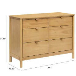 Bondi 6-Drawer Dresser - Honey