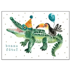 Bonne Fête Crocodile Wish Card