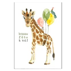 Bonne Fête Girafe Wish Card