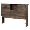 Bookcase Double Headboard with Doors - Ulysses Fall Oak