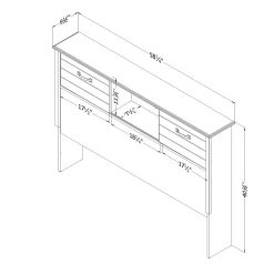 Bookcase Double Headboard with Doors - Ulysses Fall Oak