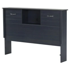Bookcase Double Headboard with Doors - Ulysses Blueberry