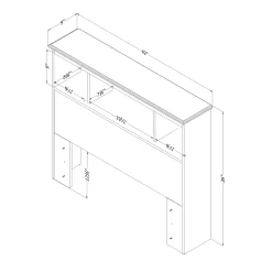 Bookcase headboard Summer Breeze - White Pine