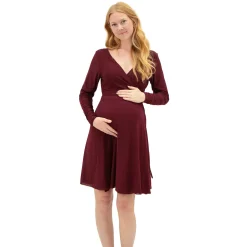 Bordeaux Wrap Maternity Dress