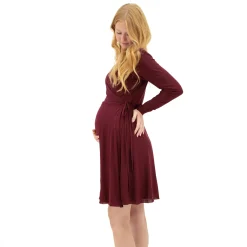 Bordeaux Wrap Maternity Dress