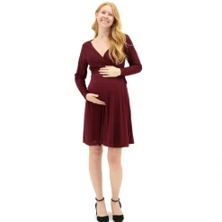 Bordeaux Wrap Maternity Dress