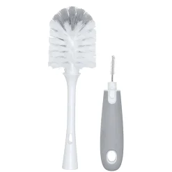 Bottle Brush with Nipple Cleaner and Stand - Grey