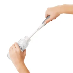 Bottle Brush with Nipple Cleaner and Stand - Grey