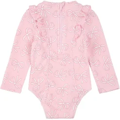 Bows Long Sleeve UV Swimsuit 0-24m