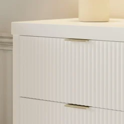 Brimsley Tambour 6-Drawer Assembled Dresser - Warm White