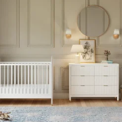 Brimsley Tambour 6-Drawer Assembled Dresser - Warm White