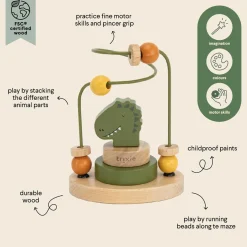 BWooden Beads Maze Mr Dino