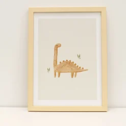Canva with Natural Frame - Dinosaur