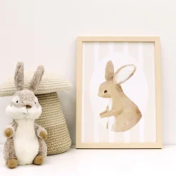 Canva with Natural Frame - Rabbit
