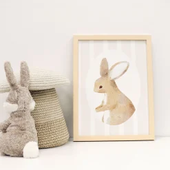 Canva with Natural Frame - Rabbit