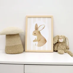 Canva with Natural Frame - Rabbit