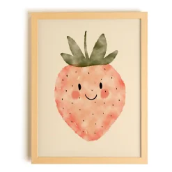 Canva with Natural Frame - Strawberry