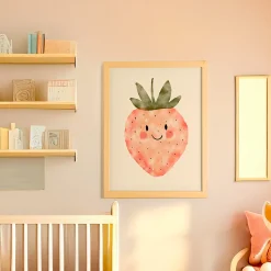 Canva with Natural Frame - Strawberry