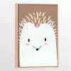 Canvas with Natural Wood Frame - Hedgehog