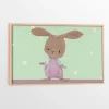 Canvas with Natural Wood Frame - Jumpsuit Bunny