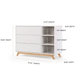 Central Park 3-drawer - White / Natural