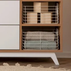 Central Park 3-drawer - White / Red oak