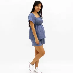 Chambray Maternity Shorts