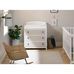 Changing Table with Drawers - Cotton Candy White and Beige
