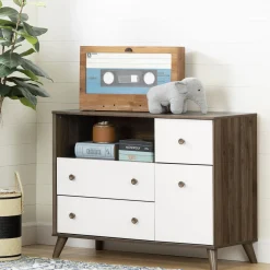 Changing Table Yodi - Natural Walnut / White