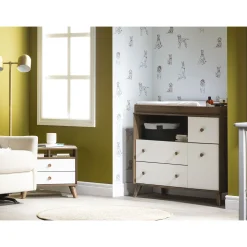 Changing Table Yodi - Natural Walnut / White