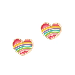 Charming Whimsy Necklace and Earring Gift Set - Rainbow Heart