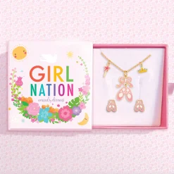 Charming Whimsy Necklace and Earring Gift Set - Ballet Shoes