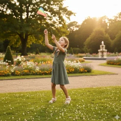 Cherries Sage Rib Dress 7-14y