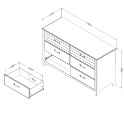 Chest with 6 Drawers Asten - Blueberry