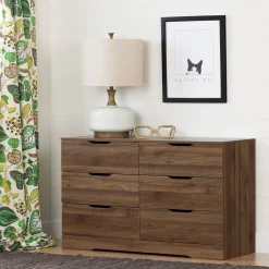 Chest with 6 Drawers Holland - Noyer Naturel