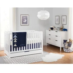 Colby 4-in-1 Convertible Crib with Trundle Drawer - White