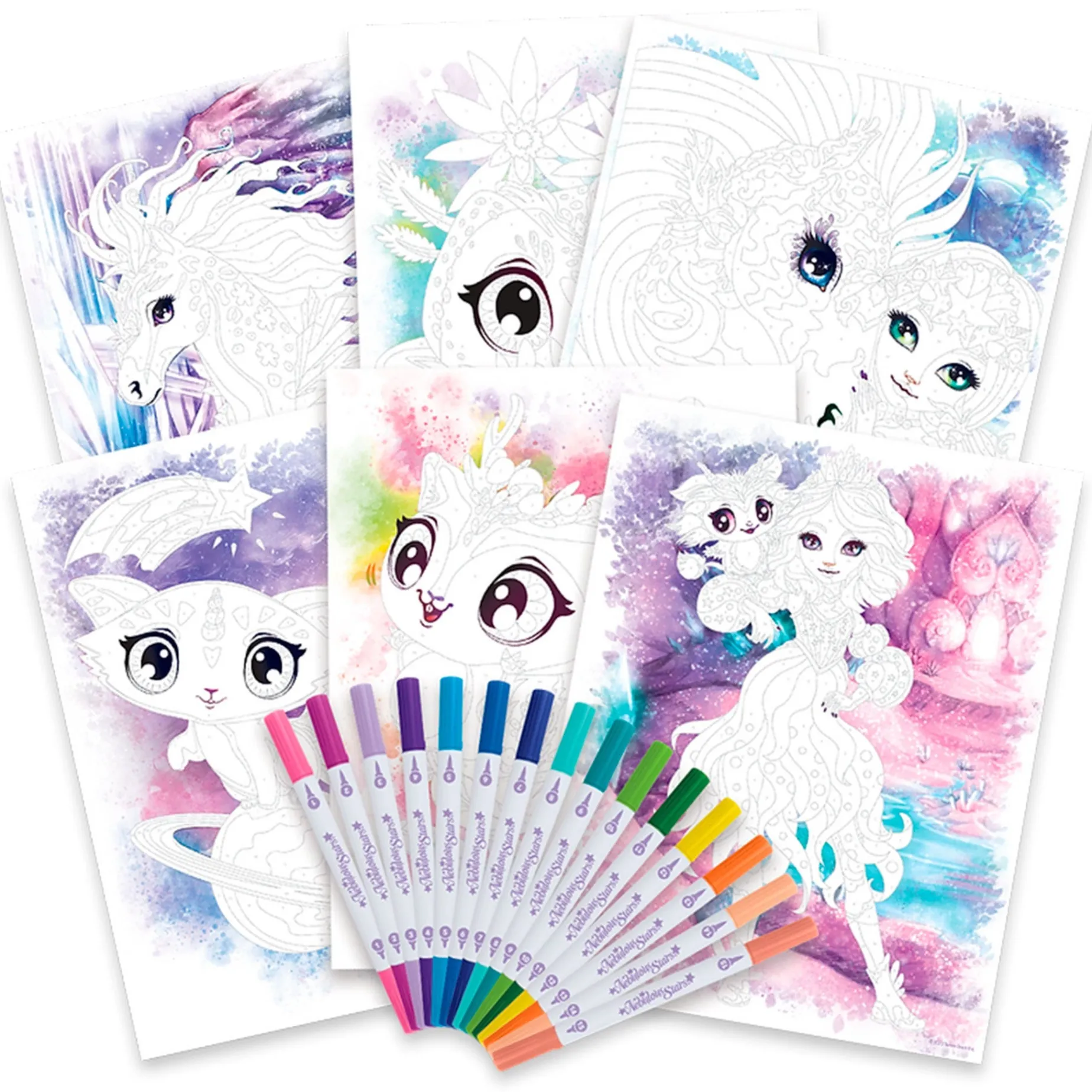 Color By Number Book Set Nebulous Stars - Nenuphia & Lilya