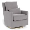 Como Rocking and Swivel Armchair - Pebble Grey / Gold