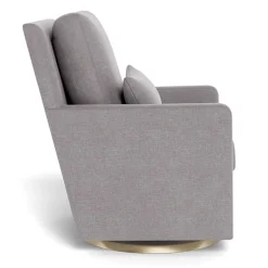 Como Rocking and Swivel Armchair - Pebble Grey / Gold