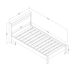 Complete Bed with Headboard - August Bleached Oak