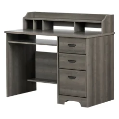 Computer Desk with Hutch - Versa Gray Maple