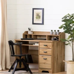 Computer Desk with Hutch - Versa Nordik Oak