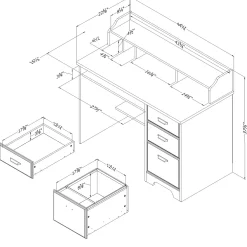 Computer Desk with Hutch - Versa Winter Oak