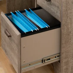 Computer Desk with Hutch - Versa Weathered Oak