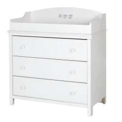 Cotton Candy Changing Table with Drawers - Pure White