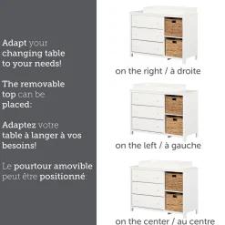 Cotton Candy Changing Table - Pure White